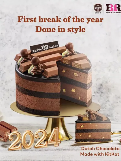 Start the year in style with a break for this decadent Dutch Chocolate ice cream cake made with KitKat. It's the ultimate treat.