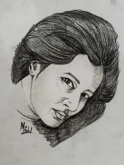 This pencil sketch explores a different angle and mood. The way a person holds their head can say so much, and I try to capture that story.