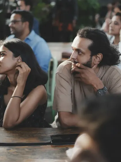 Completely engrossed in a soulful performance. Our jams have high-energy moments, but we also create space for quiet, heartfelt connections with the music.