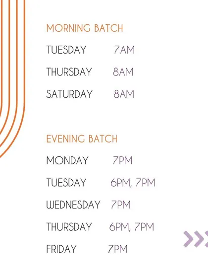 With a variety of class times available, our schedule is designed to help you invest in yourself. Join our community and experience the power of guided, consistent practice.