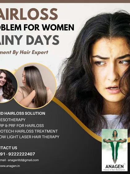 Hair loss during the monsoon is a common issue for women. We offer expert treatments including PRP, Mesotherapy, and Low Light Laser Therapy to provide a perfect solution and maintain your hair's health.
