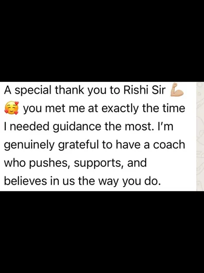 "I'm genuinely grateful to have a coach who pushes, supports, and believes in us." A special thank you message to one of our coaches, highlighting the supportive environment we foster.