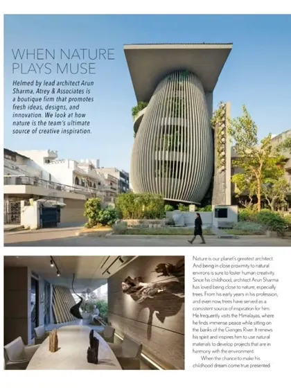 The cover of the Vistara magazine feature. It highlights how my team and I use nature as our ultimate source of creative inspiration, developing projects that are in harmony with the environment.
