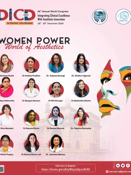 This poster highlights the incredible "Women Power" in the world of aesthetics. I am proud to be featured among these esteemed female dermatologists for the DiCD World Congress.