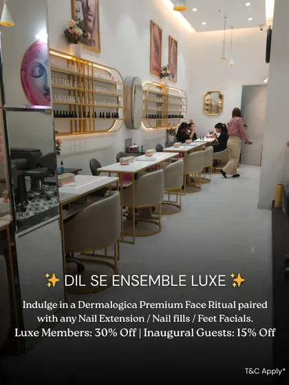 An inside look at one of my modern and chic nail spa sections. The elegant decor and comfortable seating create the perfect atmosphere for a relaxing manicure or pedicure.