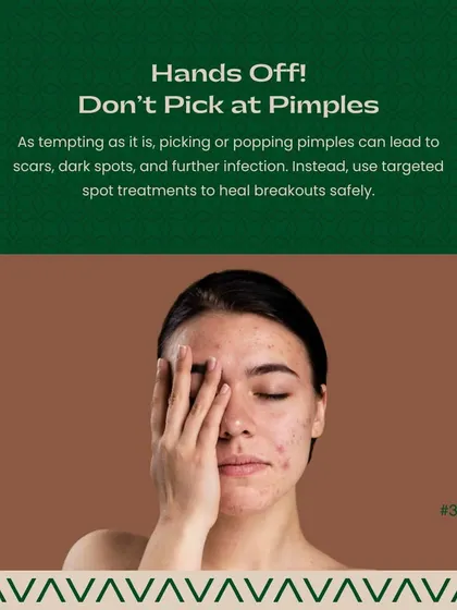 It can be tempting, but picking or popping pimples is one of the worst things you can do. This action can lead to permanent scars, dark spots, and further infection. Instead, I advise using targeted spot treatments to heal breakouts safely.