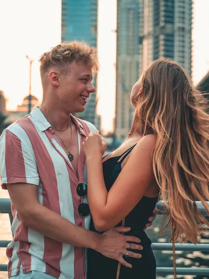 A fun and candid pre-wedding shoot in Dubai. We love capturing couples' personalities against iconic cityscapes, showing their adventurous side.