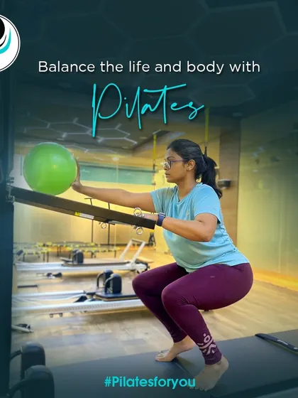 This visual emphasizes that Pilates is a way to balance your life and body, promoting overall well-being.