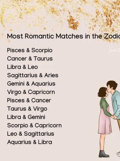Some zodiac matches just feel easy, deep, and natural. These are the most romantic pairings in the zodiac, sharing a rare kind of connection. See if your and your partner's signs are listed.