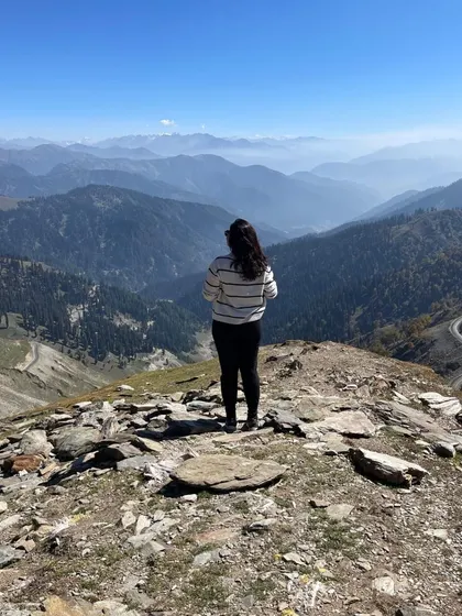 Enjoying the view from the top. The climb is always worth it for this perspective.
