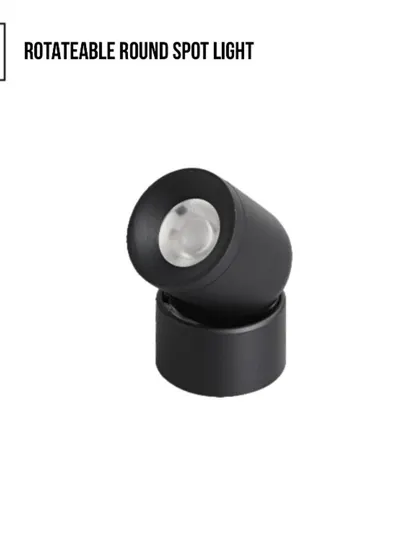 This single Rotateable Round Spotlight offers 360-degree movability in a compact and aesthetic design. It is a versatile tool for accent lighting in any space.