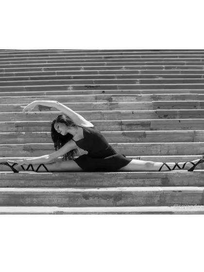 Flexibility is key for a dancer. This split on the steps of the Asiatic Library was from a shoot celebrating the power and grace of the human body.
