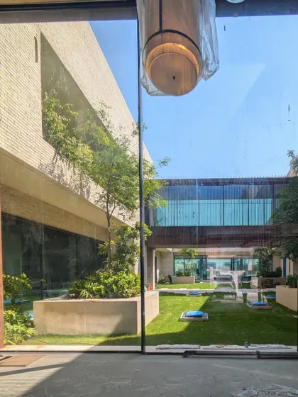 A preview of our Dubai Hills villa, Wahatan, which means Oasis. The design sucks the green of the golfing fairway into its central courtyard, making nature the absolute center stage of the home.