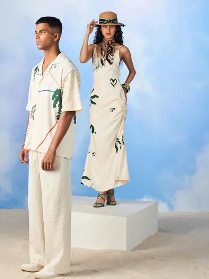 Another look from the Ostilos summer campaign, featuring both male and female models. I ensured the grooming and makeup felt cohesive and suitable for a beachy, vacation theme.