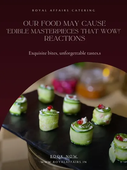 My edible masterpieces are designed to create 'wow' reactions. These cucumber and cream cheese bites are an example of the simple elegance I bring to my food presentation.