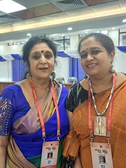 With another senior guru at the festival. I am indebted to my gurus for paving this path for me.