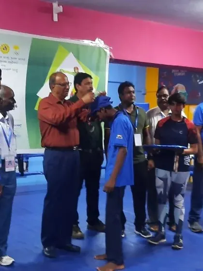 Another one of our boxers getting his medal. We prepare our students for the mental and physical challenges of competitive boxing.
