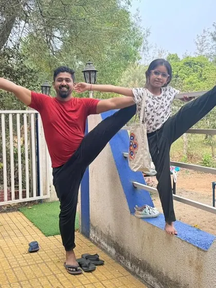 A playful moment with one of our youngest yogis at the retreat. Yoga is for everyone.