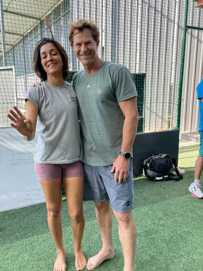 Another shot with Jonty Rhodes. The energy and enthusiasm he brought to the session was incredible. It's a reminder that a willingness to learn is key at any level.