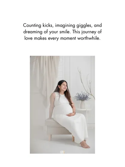 A serene portrait of the mother-to-be, capturing a moment of quiet reflection and dreaming of the little one to come.