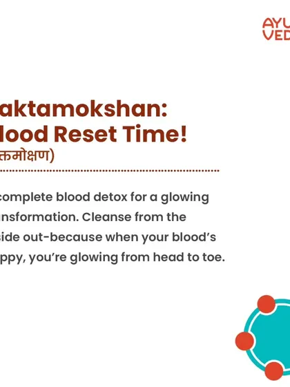 Raktamokshan is a complete blood detox and one of the five core procedures of Panchakarma. It's about cleansing from the inside out, because when your blood is happy and pure, you glow from head to toe.