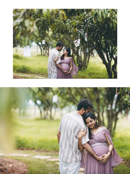 A collage showing different angles of a romantic pose. This highlights the variety I provide from a single setup, capturing both wide shots and intimate close-ups.