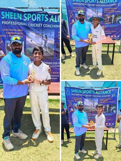 Sachit Galatagi awarded Player of the Match for his outstanding century (103 runs) in the Sheen Cup U-13, which led to a 102-run victory.