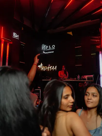 The crowd is the focus in this shot from a night at FLO. My job is to provide the soundtrack for their fun, and I love seeing everyone having a great time.