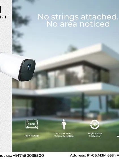 This waterproof outdoor security camera offers smart human motion detection and night vision. With 32GB of onboard storage and no wires required, you can place it anywhere for complete, hassle-free surveillance.