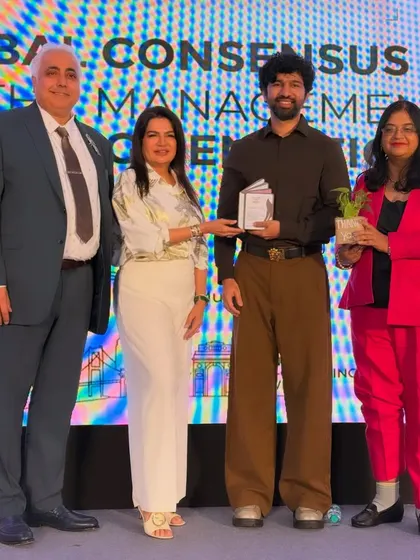 Receiving an award for my participation as faculty in the Global Consensus program. My focus is always on advancing scientific excellence in India.