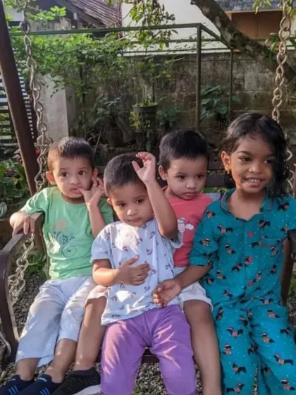 Cousins enjoying the holidays together in our Christmas-themed pyjama sets. I believe comfy clothes make family time even better, and these soft cotton PJs are perfect for lounging and making memories.