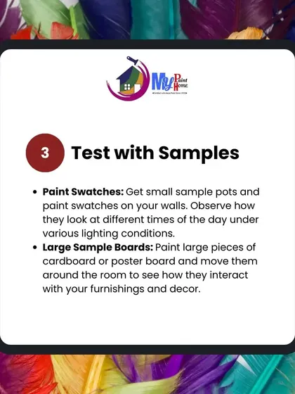 Don't skip the sample step. What looks good on a card can look very different on a large wall. I can provide sample pots during our consultation.