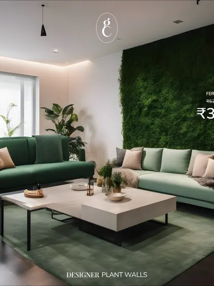 Another view of the 'Fern Wall', showcasing its ability to bring life and texture to a room. It's a secret top interior designers use for instant, year round elegance.