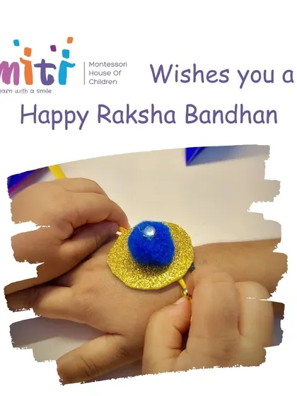 A handmade Rakhi, a symbol of love and protection, ready to be tied. We celebrate the beautiful bond of siblings with this heartfelt tradition.