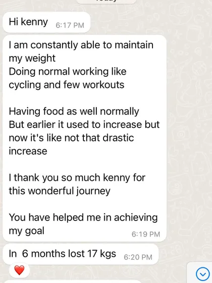 This message from a client highlights the ultimate goal of my coaching: sustainable lifestyle changes. Achieving weight loss is one thing, but learning to maintain it while living a normal life is the true victory.