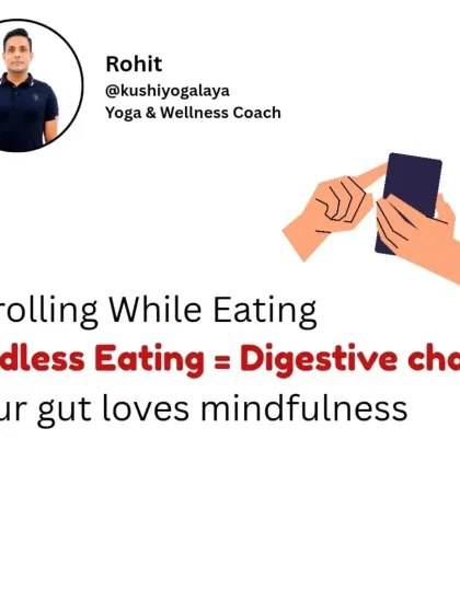 Scrolling on your phone while eating creates digestive chaos. Mindless eating disconnects you from your body's signals of fullness, often leading to overeating and indigestion. Your gut loves mindfulness.