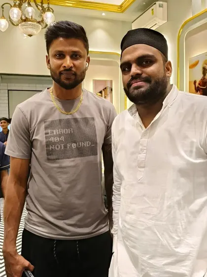 Cricketer Krishna Gowtham enjoying a meal at our Colaba outlet.