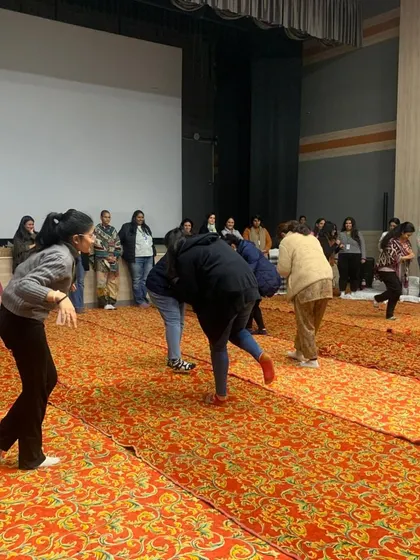 An energetic session with teachers at The Shriram School in Delhi. Even on a cold morning, we got everyone moving, using their bodies to explore characters and scenes, turning the workshop into a playground of stories.