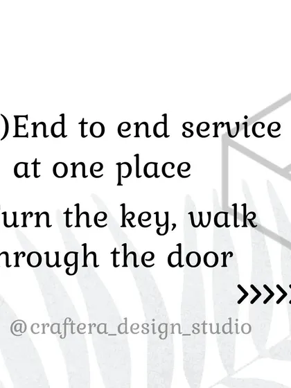 I provide an end-to-end service at one place. My team and I handle everything from civil work to the final cleaning, so all you have to do is turn the key and walk into your new home.