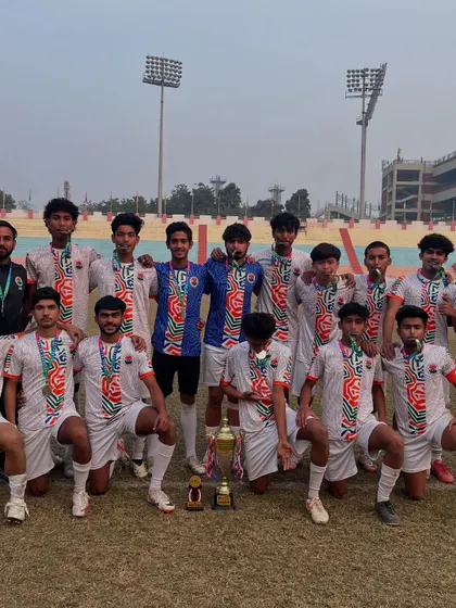 The taste of victory. Our U19 team celebrates their hard-earned 2nd place finish in the Tier 2 Delhi Future Stars Youth League. We train our players to compete with heart and emerge as champions.