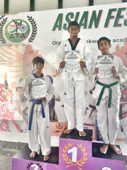 Three of our students sweeping the podium at the Asian Fest, showcasing the depth of talent at our academy.