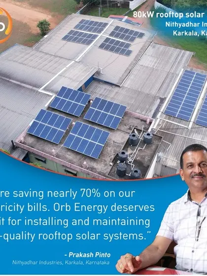 Nithyadhar Industries now has both their factory and home running on a total of 80-kilowatts of solar power from us, saving them nearly 70% on their electricity bills.