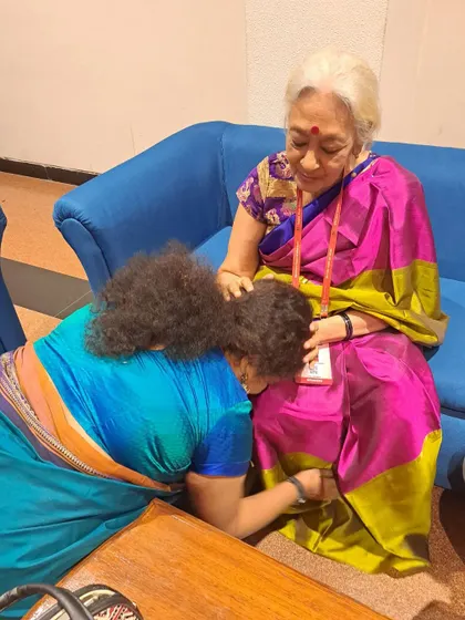 Seeking blessings from the legendary Padmashri Smt. Sudharani Raghupathy. Moments with such great masters are humbling and deeply inspiring.