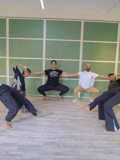 The launch weekend vibes are still fresh. A group of our dancers striking a pose and celebrating together.