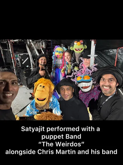 A backstage selfie with the entire puppetry team, including our American collaborators, and 'The Weirdos' puppet band. The camaraderie and shared passion were incredible.