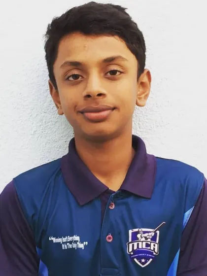 Portrait of Ishaan Nayak, selected to represent at the KSCA Under-19 Inter-Zonals, showcasing the confident players we develop.