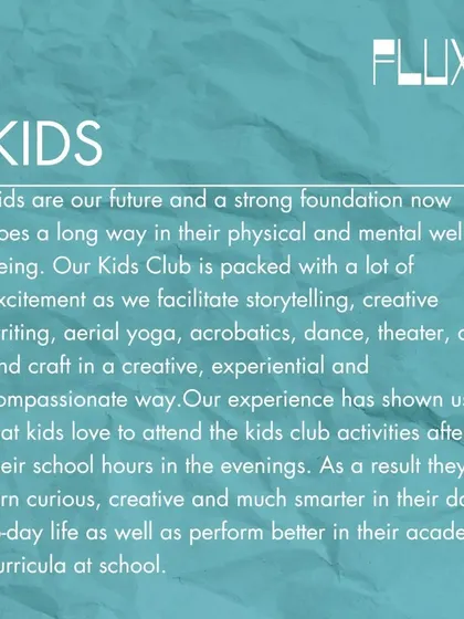 This graphic explains the philosophy behind our Kids Club. I believe that a strong creative foundation helps children thrive not just artistically, but also in their day-to-day life and academic performance.