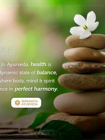 In Ayurveda, health is not merely the absence of disease. It is a dynamic state of balance, where the body, mind, and spirit exist in perfect harmony, as represented by these stacked stones.