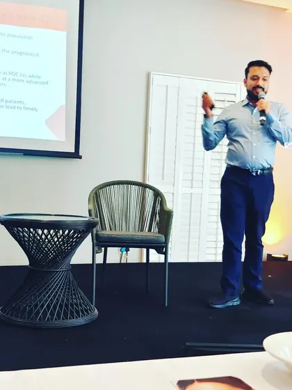 Another shot from my presentation in South Africa. I believe in sharing knowledge across borders to improve dermatological care for everyone, everywhere.