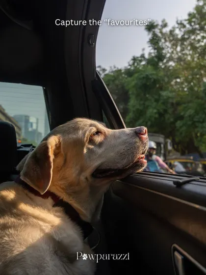 Capturing their favorite things, like the feeling of the wind in their face during a car ride. This senior dog looks so peaceful and happy, enjoying one of life's simple pleasures.